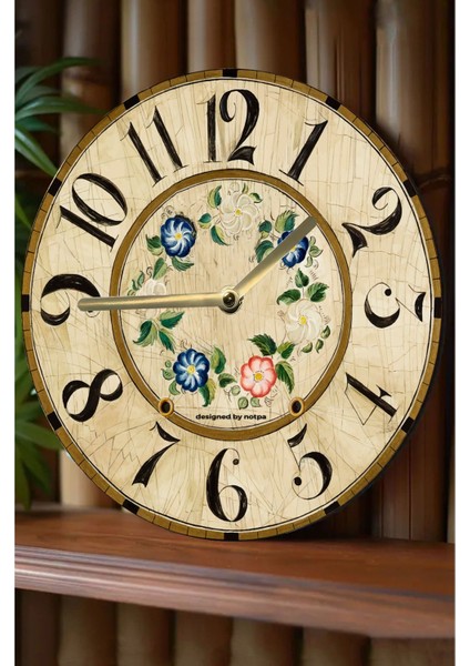 Sessiz Yuvarlak Ahşap Duvar Saati, Kuvars Hareketli, Şık ve Doğal Tasarım
