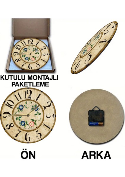Sessiz Yuvarlak Ahşap Duvar Saati, Kuvars Hareketli, Şık ve Doğal Tasarım fırsatları