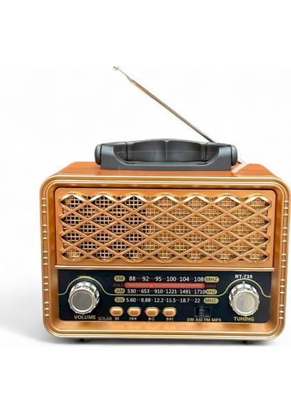 Nostaljik Trend Radyo,güneş Panelli Eskitme Radyo(Bluetooth Özellikli)