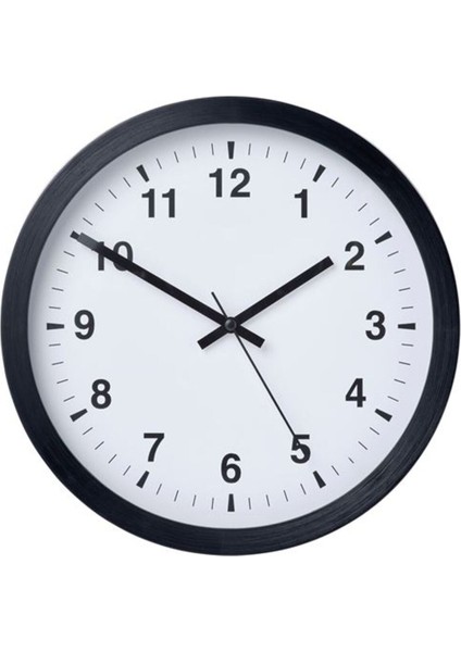 Şık Siyah Duvar Saati, 28 Cm, Modern Dekorasyon Aksesuarı