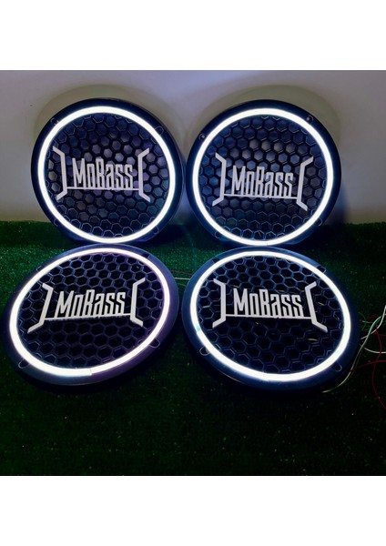Mobas Yazılı 20 cm Uyumlu 4 Adet 20CM Pixel Kayar Ledli Midrange Kapağı Set 358 Modlu 12 Renkli