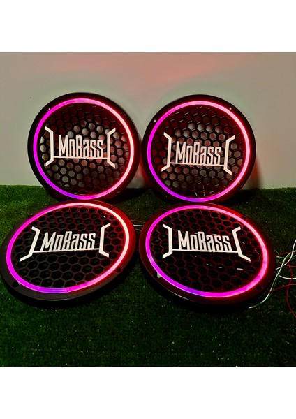 Mobas Yazılı 20 cm Uyumlu 4 Adet 20CM Pixel Kayar Ledli Midrange Kapağı Set 358 Modlu 12 Renkli