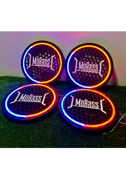 Mobas Yazılı 20 cm Uyumlu 4 Adet 20CM Pixel Kayar Ledli Midrange Kapağı Set 358 Modlu 12 Renkli