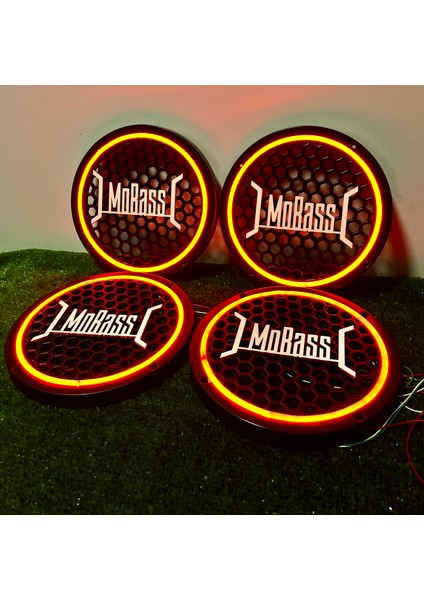 Mobas Yazılı 20 cm Uyumlu 4 Adet 20CM Pixel Kayar Ledli Midrange Kapağı Set 358 Modlu 12 Renkli