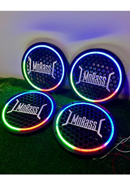 Mobas Yazılı 20 cm Uyumlu 4 Adet 20CM Pixel Kayar Ledli Midrange Kapağı Set 358 Modlu 12 Renkli