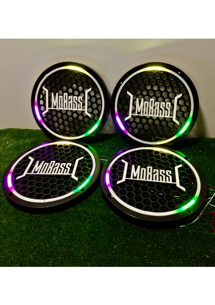 Mobas Yazılı 20 cm Uyumlu 4 Adet 20CM Pixel Kayar Ledli Midrange Kapağı Set 358 Modlu 12 Renkli