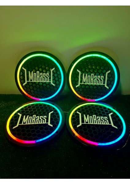 Mobas Yazılı 20 cm Uyumlu 4 Adet 20CM Pixel Kayar Ledli Midrange Kapağı Set 358 Modlu 12 Renkli