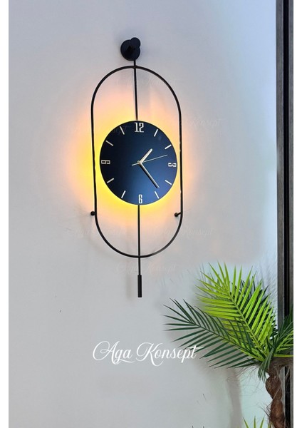 Modern Siyah Metal Duvar Saati, LED Işıklı, Şık ve Zarif Tasarım modelleri