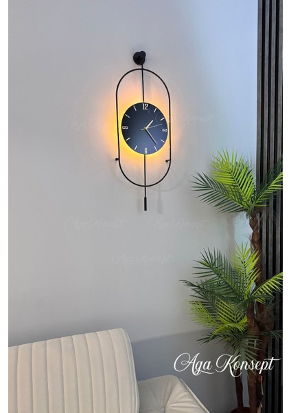 Modern Siyah Metal Duvar Saati, LED Işıklı, Şık ve Zarif Tasarım fırsatları