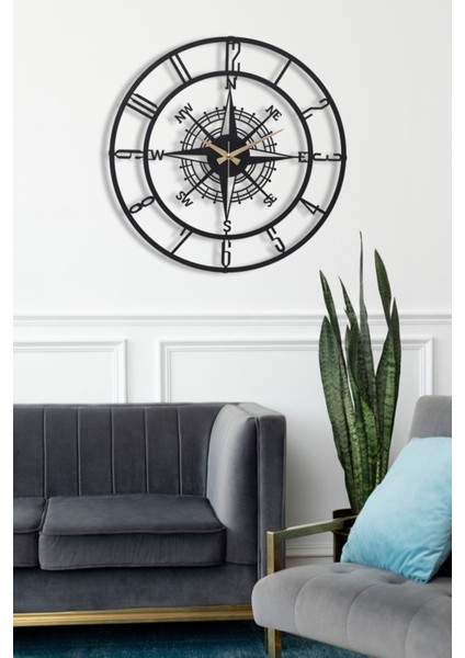50CM Siyah Metal Duvar Saati, Sessiz Mekanizma, Modern Tasarım fiyatları