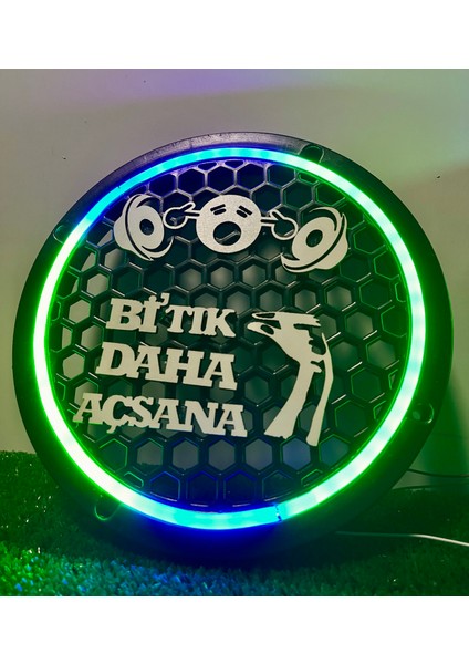 Özel Tasarım Bi Tık Daha Açsana Yazılı 20CM Midrange Hoparlör Kapağı Pixel Kayar Ledli 1takım 2 Adet