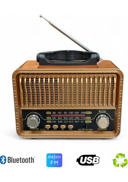 Nostaljik Trend Radyo,bluetooth Özellikli Eskitme Nostalji Radyo