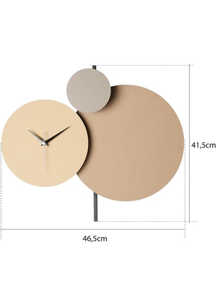 Renkli Metal Duvar Saati, 48X44CM, El Yapımı, Dekoratif ve Şık Tasarım indirimleri
