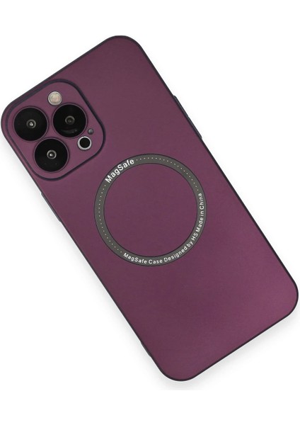 iPhone 13 Pro Max Kılıf Jack Magneticsafe Lens Silikon - Mürdüm