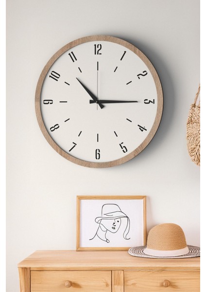 Modern Ahşap Duvar Saati, Siyah-Beyaz Mdf Çerçeve, Sessiz Mekanizma modelleri