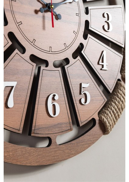 Ahşap Büyük Duvar Saati 60X60, Beyaz Rakamlı, Şık ve Modern Tasarım fırsatları