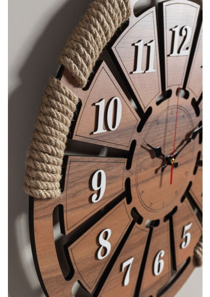 Ahşap Büyük Duvar Saati 60X60, Beyaz Rakamlı, Şık ve Modern Tasarım indirimleri