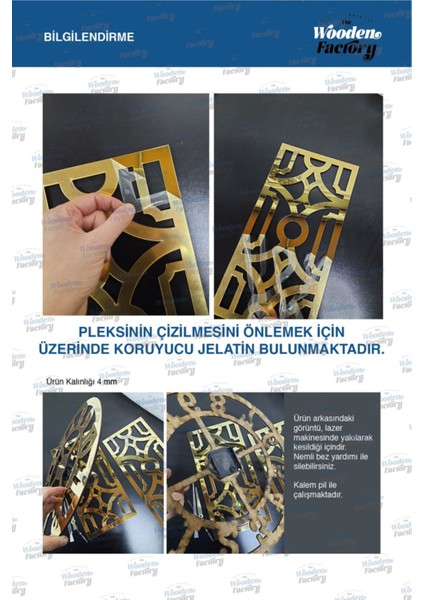 Şık 3'lü Latin Rakamlı Altın Renkli Dekoratif Duvar Saati Seti fırsatları