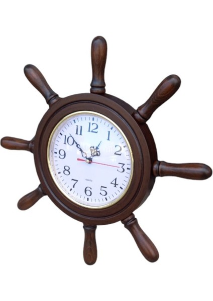 Eskitme Ahşap Gemici Dümen Duvar Saati, 38 Cm, Şık ve Doğal Tasarım fiyatları