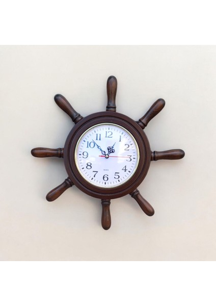 Eskitme Ahşap Gemici Dümen Duvar Saati, 38 Cm, Şık ve Doğal Tasarım modelleri