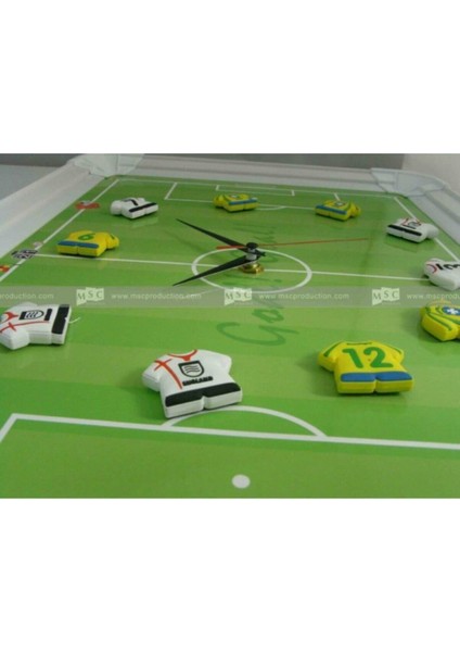 Renkli Çocuk Odası Duvar Saati, Futbol ve Taktik Tasarımıyla Şık Dekoratif Saat