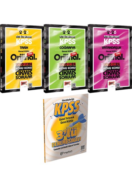 Lise-Önlisans Tarih Coğrafya Vatandaşlık Orijinal 2010-2024 Konu Konu Çıkmış Sorular + 3 Deneme