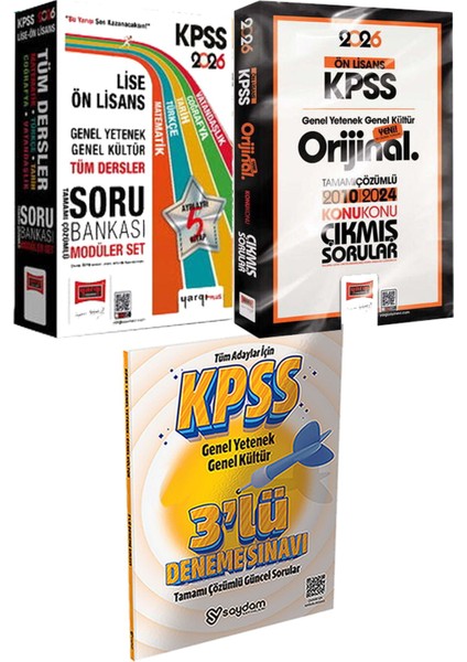 2026 Kpss Lise Ön Lisans Modüler Soru - Ön Lisans Orijinal 2010-2024 Konu Konu Çıkmış + 3lü Deneme