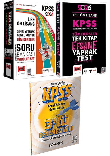 2026 Kpss Lise Ön Lisans Modüler Soru - Tek Kitap Efsane Çek Kopart Yaprak Test + 3lü Deneme