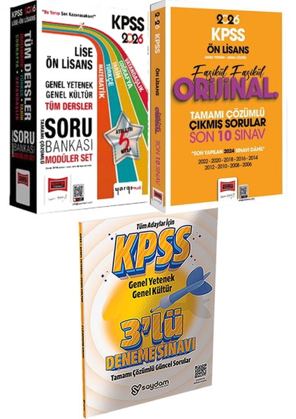 2026 Kpss Lise Ön Lisans Modüler Soru - Ön Lisans Fasikül Fasikül Orijinal Çıkmış Son 10 Sınav + 3lü Deneme