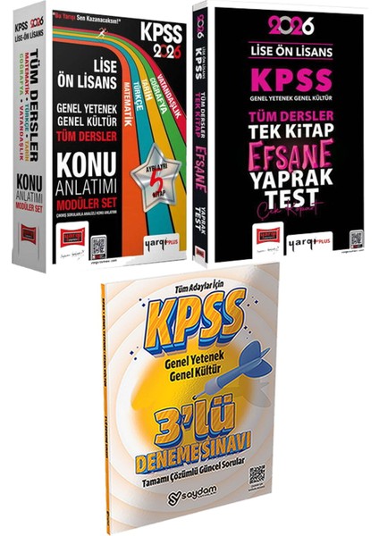 2026 Kpss Lise Ön Lisans Konu Modüler - Tek Kitap Efsane Çek Kopart Yaprak Test + 3lü Deneme