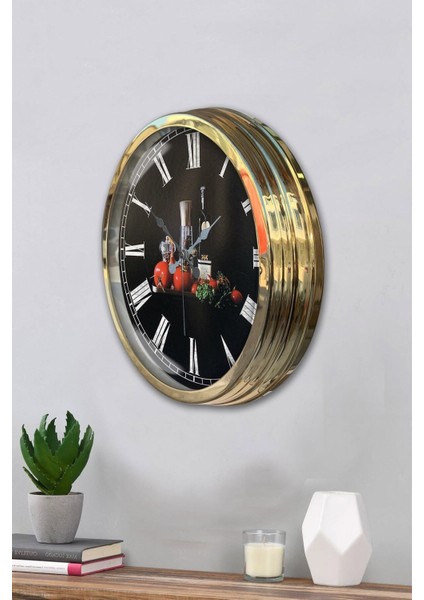 Şık 40 cm Metal Mutfak Duvar Saati, Modern Tasarım ve Altın Renk Seçeneği
