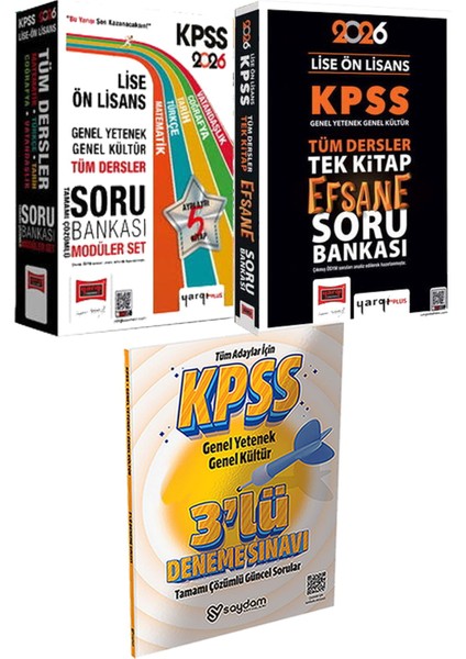 2026 Kpss Lise Ön Lisans Modüler Soru - Tüm Dersler Tek Kitap Efsane Çek Kopart Soru + 3lü Deneme