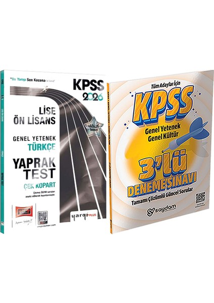 2026 Kpss Lise-Ön Lisans Genel Yetenek Türkçe Çek Kopart Yaprak Test + 3lü Deneme Hediye