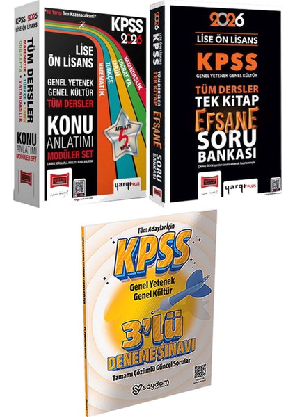 2026 Kpss Lise Ön Lisans Konu Modüler - Tüm Dersler Tek Kitap Efsane Çek Kopart Soru + 3lü Deneme