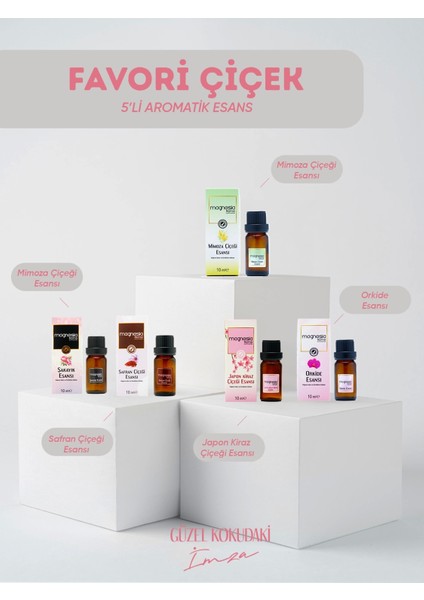 Magnesia Esans Uçucu Yağlar ''favori Çiçek Esansları Seti'' 5'li