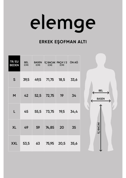 Pamuklu Erkek Eşofman Altı Antrasit Relax Fit Lastikli Paça Ipli Cepli Rahat Kesim Yumuşak Tuşe 3 Iplik