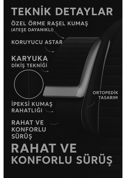 Mini R50 (Ilk Bmw Üretimi 3 Kapı) 2001–2006 Pulse Serisi Raşel Siyah Koltuk Kılıfı
