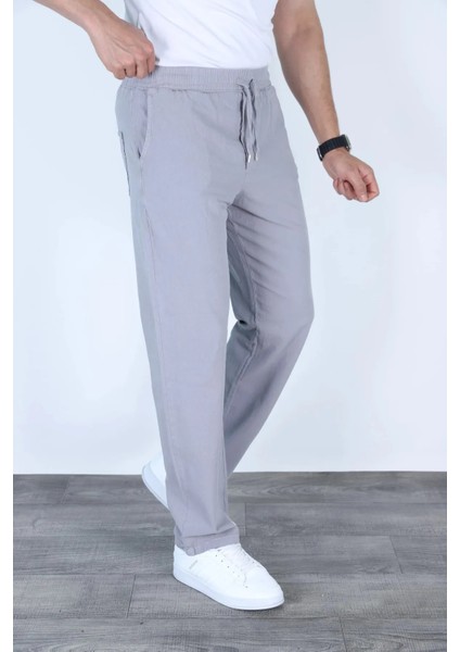 Baggy Keten Pantolon Jogger Gri fiyatları