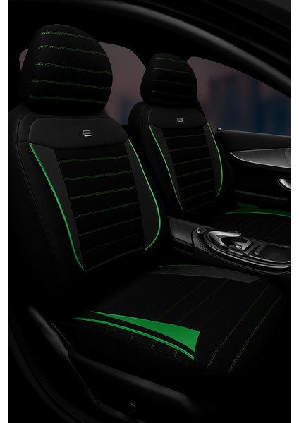 Kia Venga 2012-2015 Pulse Serisi Raşel Siyah Yeşil Koltuk Kılıfı
