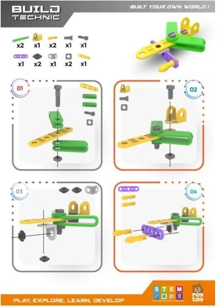 Sök Tak 15 Parça Uçak Build Technic - 4100101-2-15 (Lisinya)
