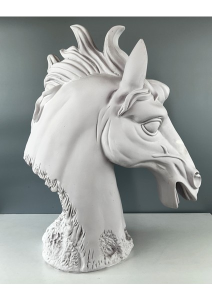 Büyük At Başı Dekoratif Biblo Heykel 53 cm x 40 cm modelleri
