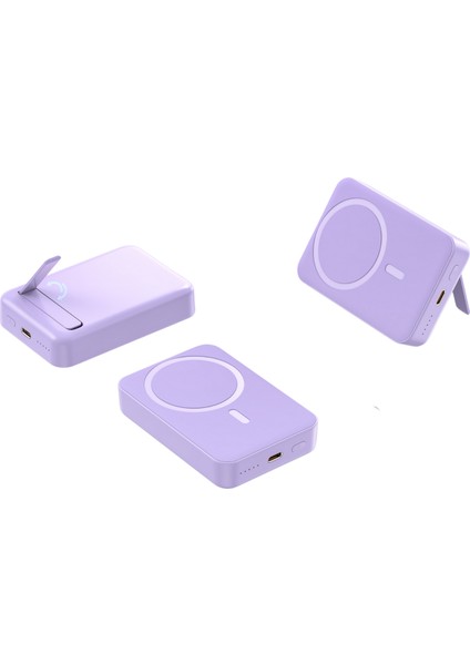 Masaüstü Kablosuz Powerbank 10000 MAH–20W Pd Hızlı Şarj–type-C+Led Gösterge–iphone & Magsafe Uyumlu