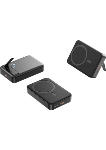Masaüstü Kablosuz Powerbank 10000 MAH–20W Pd Hızlı Şarj–type-C+Led Gösterge–iphone & Magsafe Uyumlu