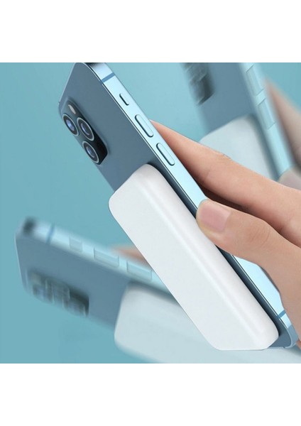 10000 Mah Magsafe Powerbank | 15W Pd Hızlı Şarj,otomatik Şarj Kesme,standlı,beyaz | Type-C Girişli