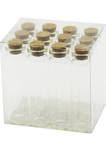 20ML Çok Amaçlı - Dekoratif Boş Tüp Cam Şişe Mantar Kapaklı