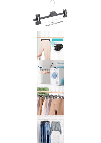 Turk Etek Pantolon Eşarp Kıskaçlı Askı 8 Li Set