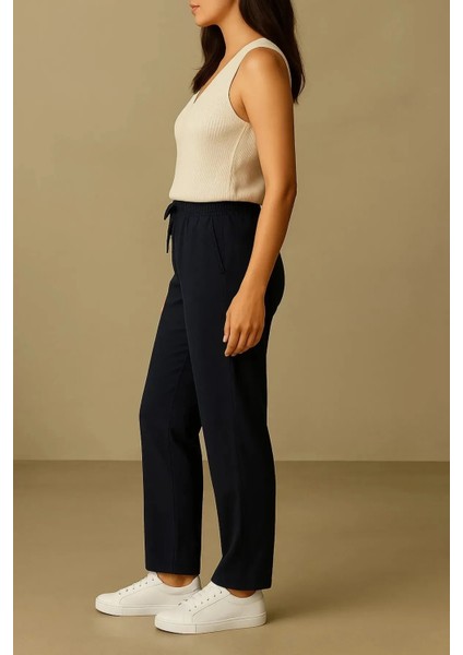Baggy Keten Kadın Pantolon Lacivert fiyatları