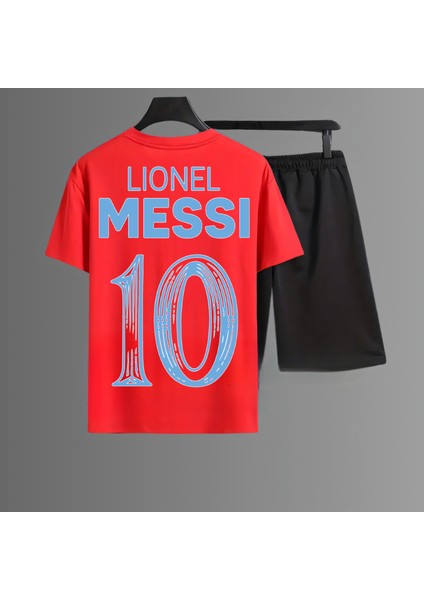 Arjantin Milli Takım Forma Lionel Messi Futbol Sırt Baskılı Unisex Tişört Spor Tshirt Şort Takımı