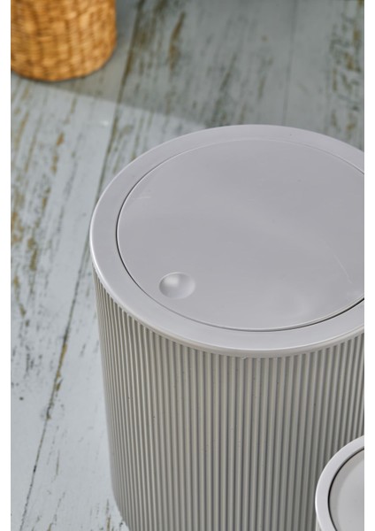 Plastik Line 2 Parça Yuvarlak Banyo Seti - Çöp Kovası Wc Fırçası Set Gri Ahmet Havan / Istoç 10.ada fırsatları