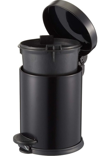 Metal 3 Litre Siyah 2'li Banyo Seti Pedallı Çöp Kovası Wc Klozet Tuvalet Fırça Seti Banyo Çöp Kovas fiyatları